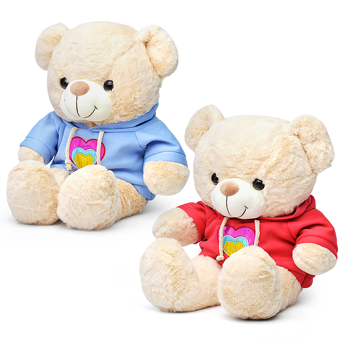 Мягкая игрушка М1247 "Медведь" в кофточке с разноцветным сердечком, 55см