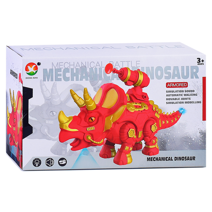 Фото к товару Динозавр 666-44A "Трицератопс" стреляет присосками, на батарейках, в ассортименте, в коробке Динозавр 666-44A "Трицератопс" стреляет присосками, на батарейках, в ассортименте, в коробке