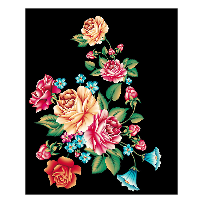 Холст с красками 30х40 см по номерам "Цветочный куст" (29цв.) 