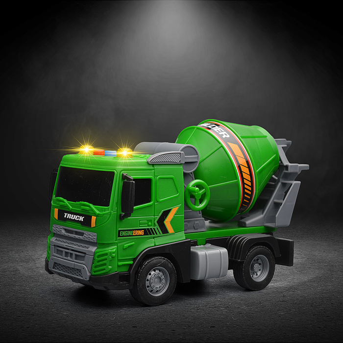 Машина JS172A "Бетономешалка" (свет, звук) в коробке