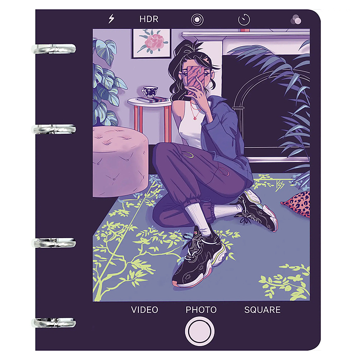 Тетрадь 80л. А5, клетка "Селфи" (Эксклюзив) на кольцах