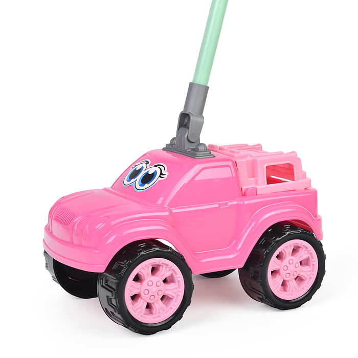 Фото к товару Автомобиль-каталка "Боби" с ручкой (розовый) Автомобиль-каталка "Боби" с ручкой (розовый)