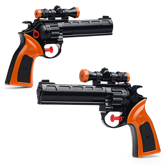 Водное оружие 688-4 "Револьвер" с прицелом, в пакете (черный)