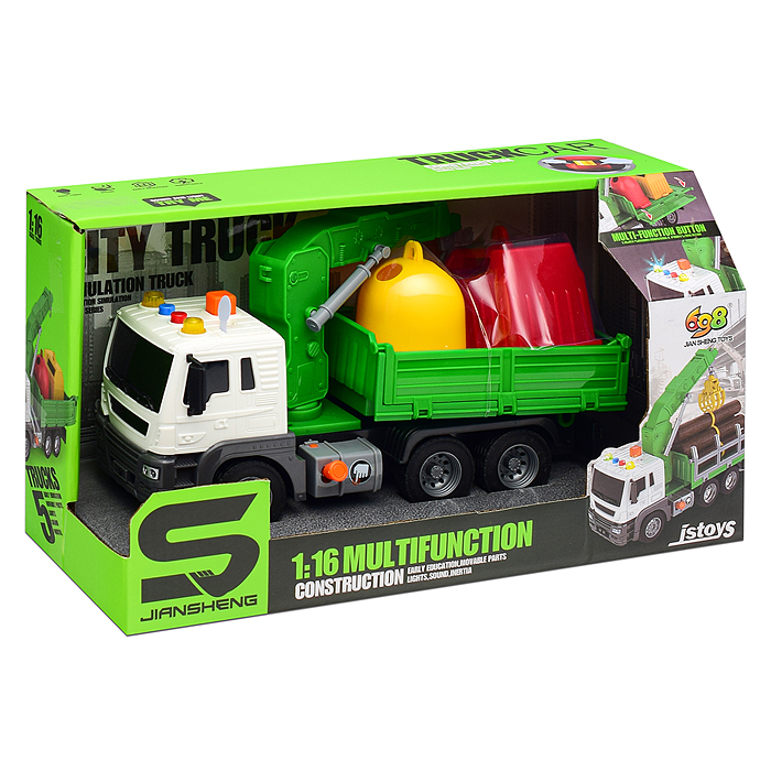 Машина JS115 "Эко-транспорт" 1:16 (свет, звук) в коробке