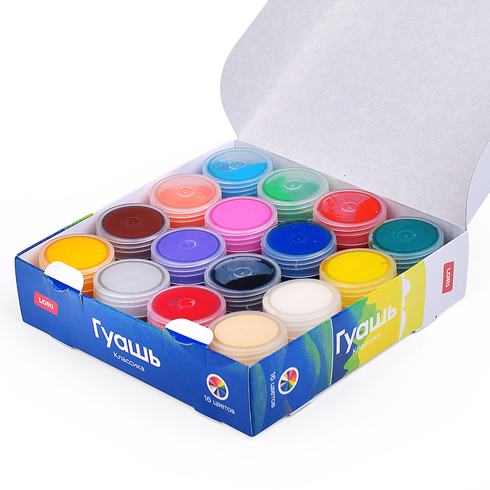 Фото к товару Гуашь "Классика", 16 цветов по 20 мл Гуашь "Классика", 16 цветов по 20 мл