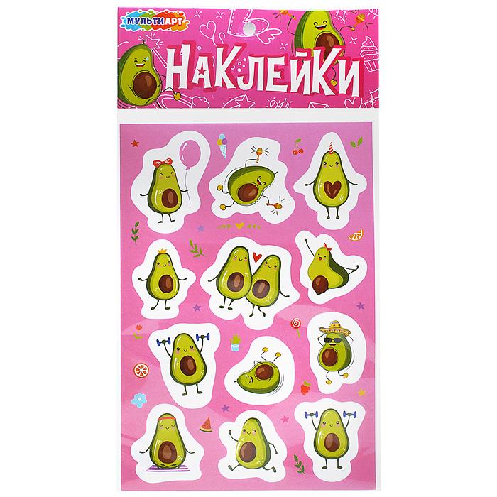 Наклейки бумажные "Авокадо" 12х18 см