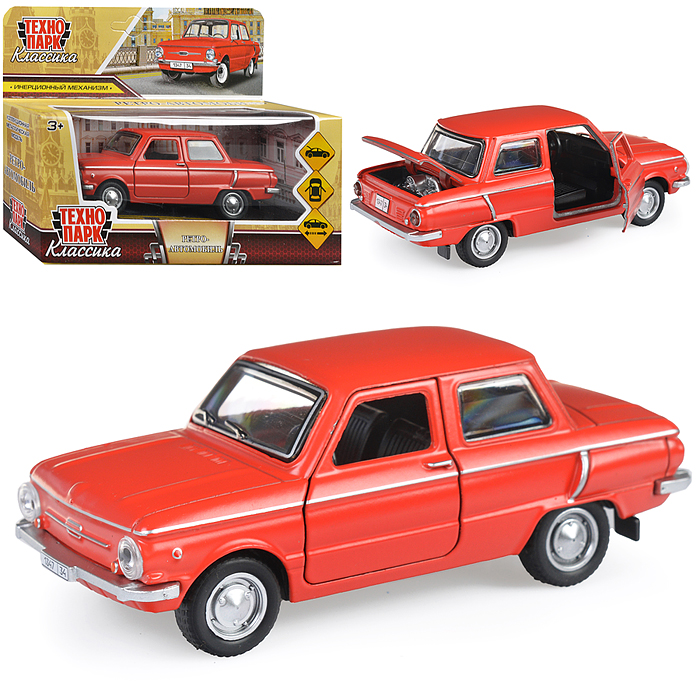Машина металл ЗАЗ-968А "Запорожец" 12 см, красный, инерц., в коробке Машина металл ЗАЗ-968А "Запорожец" 12 см, красный, инерц., в коробке