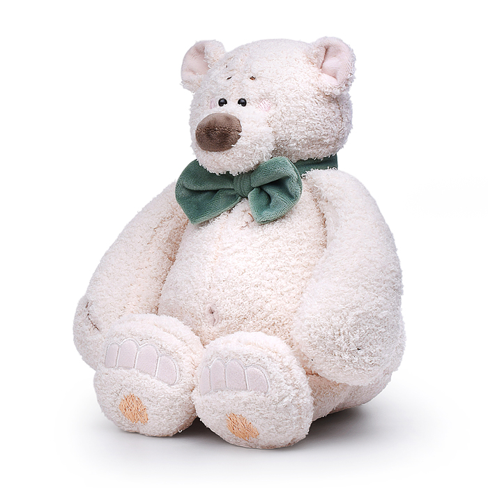Медведь Тато с бантом, зеленый, 30см 