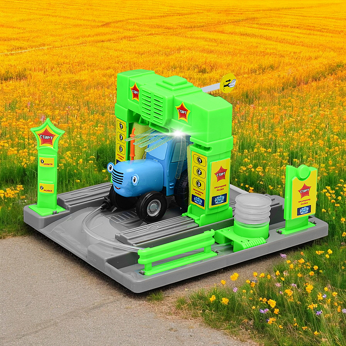 Фото к товару Игрушка пластик свет-звук Автомойка с водой 21 см, коробка Игрушка пластик свет-звук Автомойка с водой 21 см, коробка