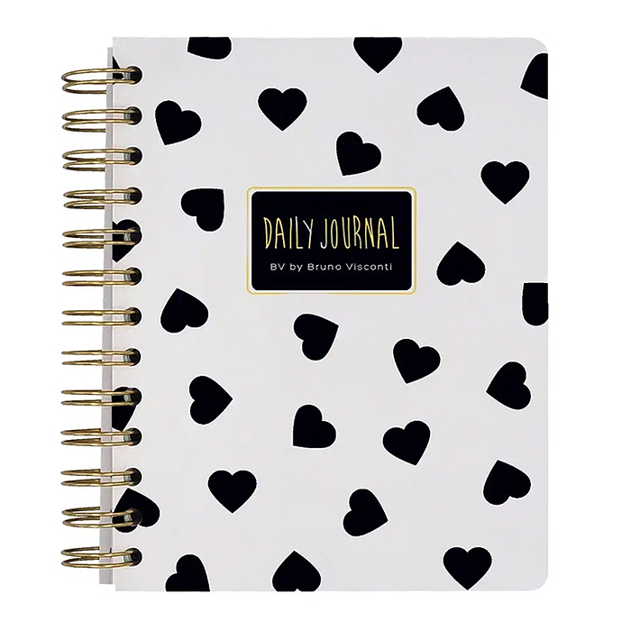 Ежедневник А6, BV, 136 л, "Black&White. Сердечки" Cute diary 