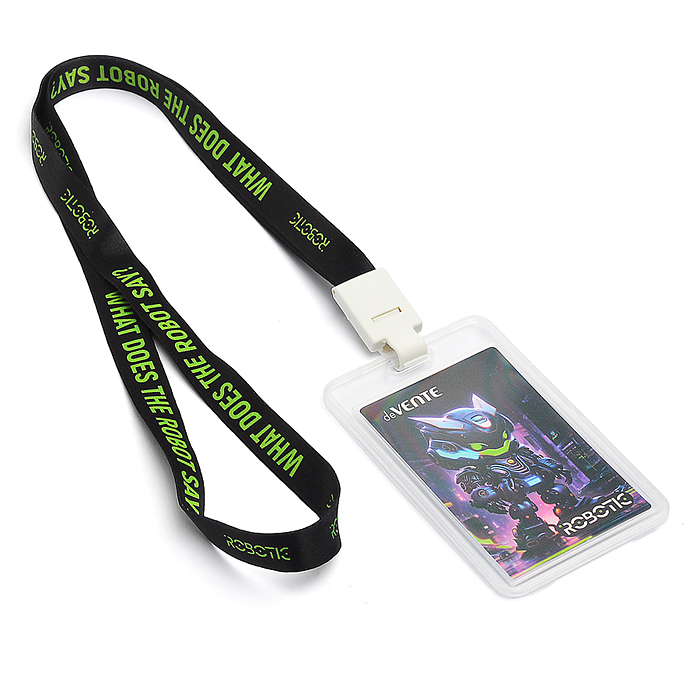 Бейдж школьный пластиковый "Robotic" 110x65 мм, вертикальный, прозрачный