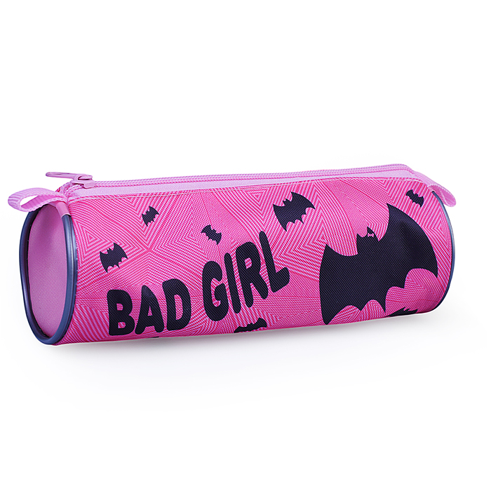 Пенал-тубус на молнии, малый, печать на ткани 210/65 "BAD GIRL" 2025 