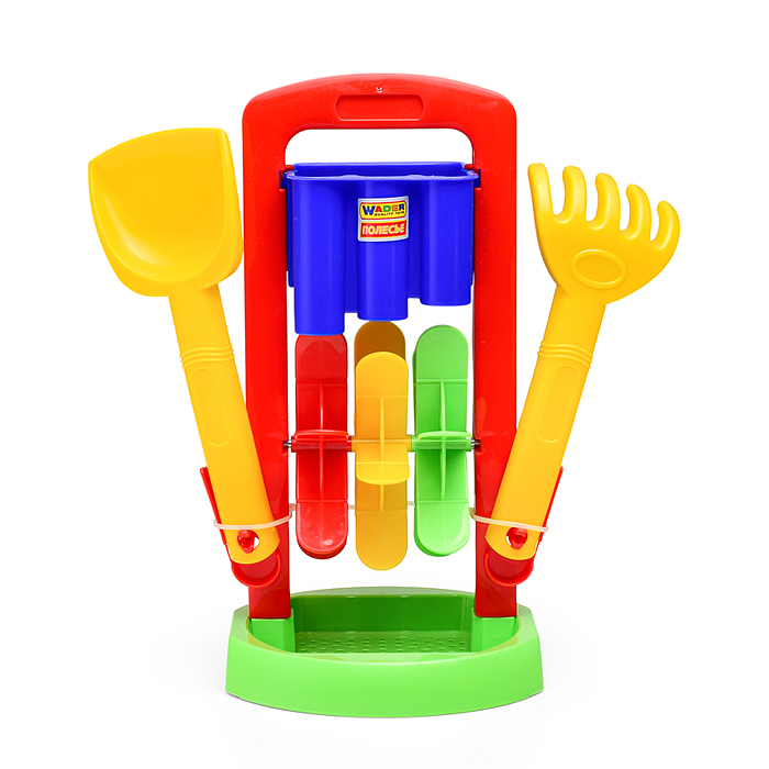 Фото к товару Набор №391: песочная мельница №4, ведро №9, лопатка №31, грабельки №31 Набор №391: песочная мельница №4, ведро №9, лопатка №31, грабельки №31