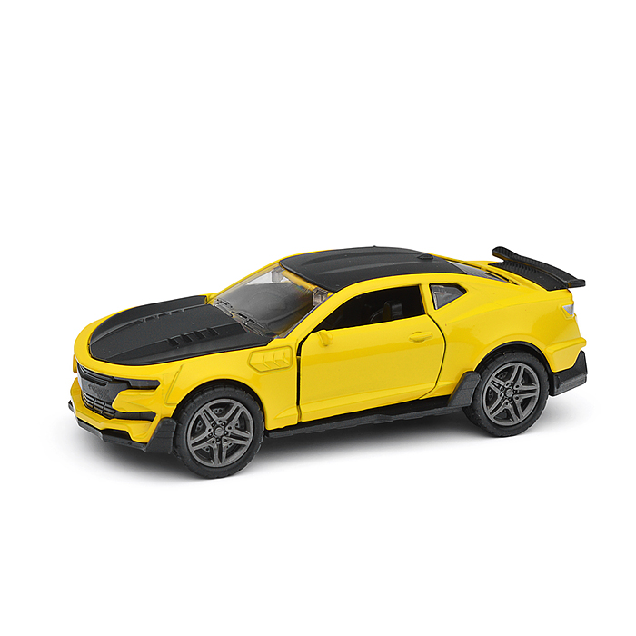 Фото к товару Чёрно-желтая инерционная машинка die-cast,1:32, открывающиеся двери Чёрно-желтая инерционная машинка die-cast,1:32, открывающиеся двери