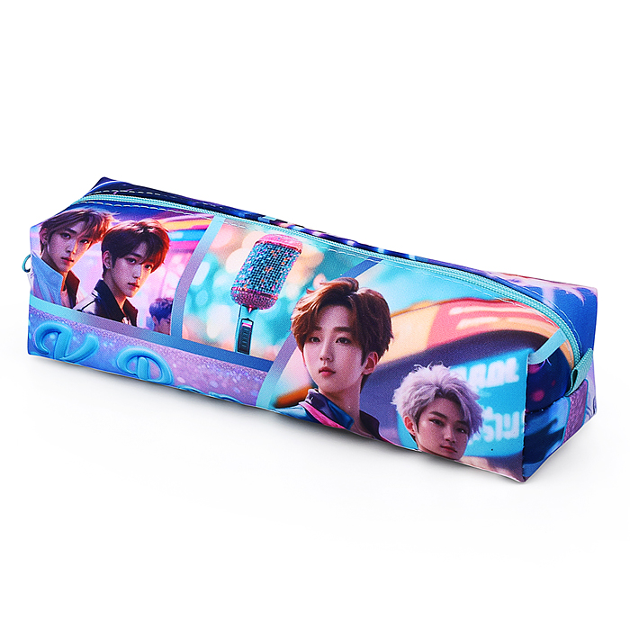 Пенал 210х50х60мм., на молнии мягкий "K-pop music"
