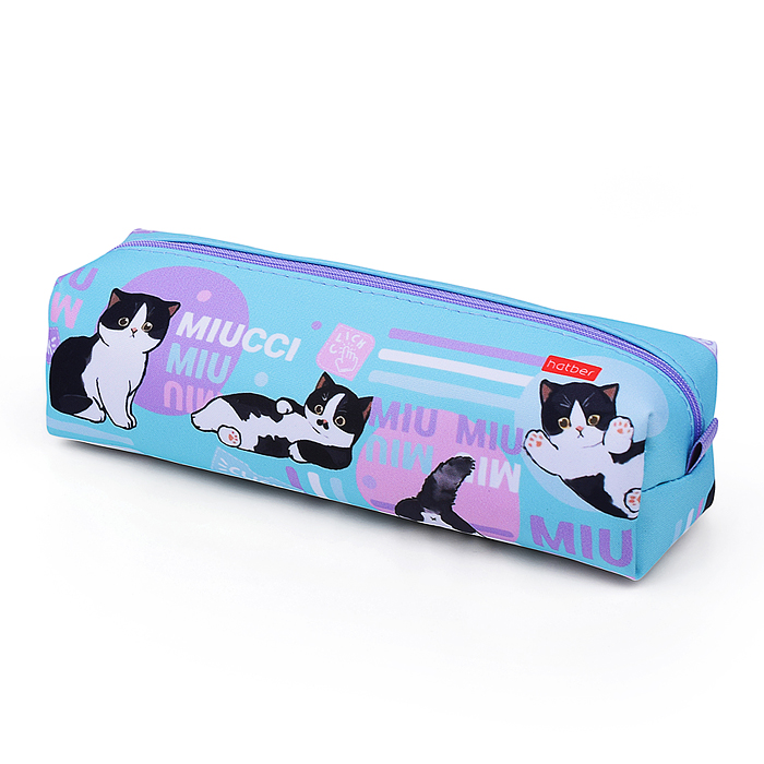 Пенал 210х50х60мм., на молнии мягкий "Мяуччи"