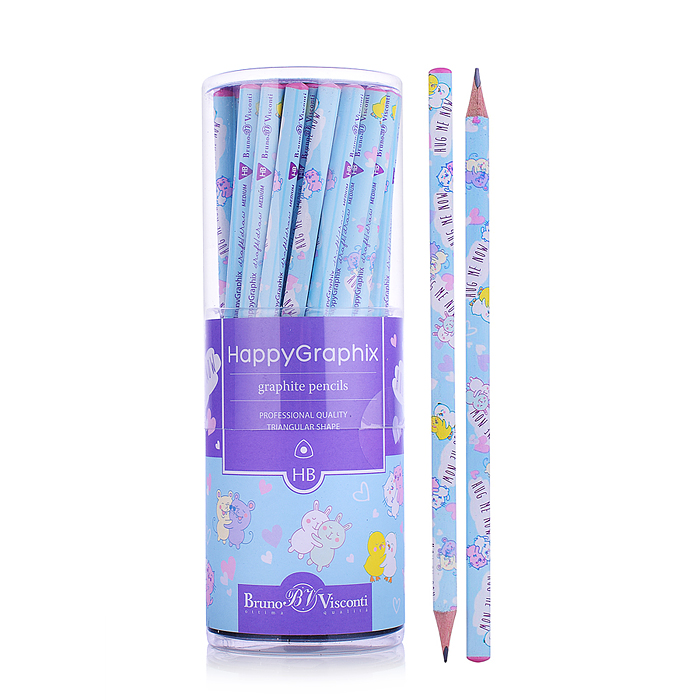 Карандаш чернографитный "HappyGraphix. Обнимашки. Цыплята" НВ