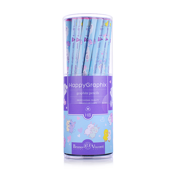 Карандаш чернографитный "HappyGraphix. Обнимашки. Цыплята" НВ