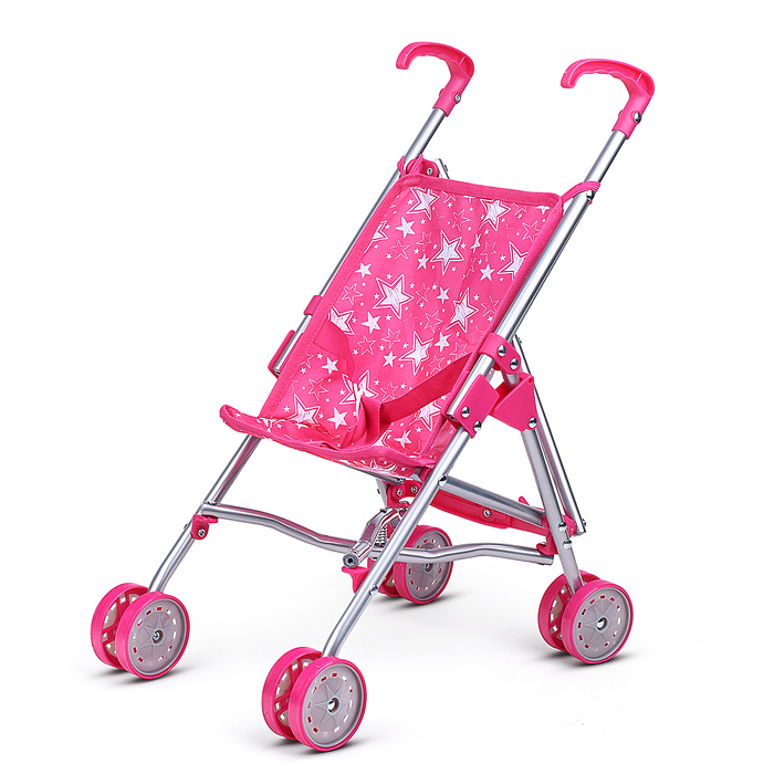Фото к товару Коляска для кукол 9002 5 в1 принт: звезды на розовом Коляска для кукол 9002 5 в1 принт: звезды на розовом