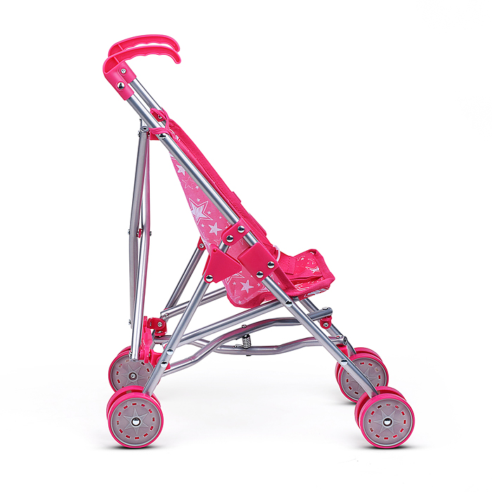 Фото к товару Коляска для кукол 9002 5 в1 принт: звезды на розовом Коляска для кукол 9002 5 в1 принт: звезды на розовом