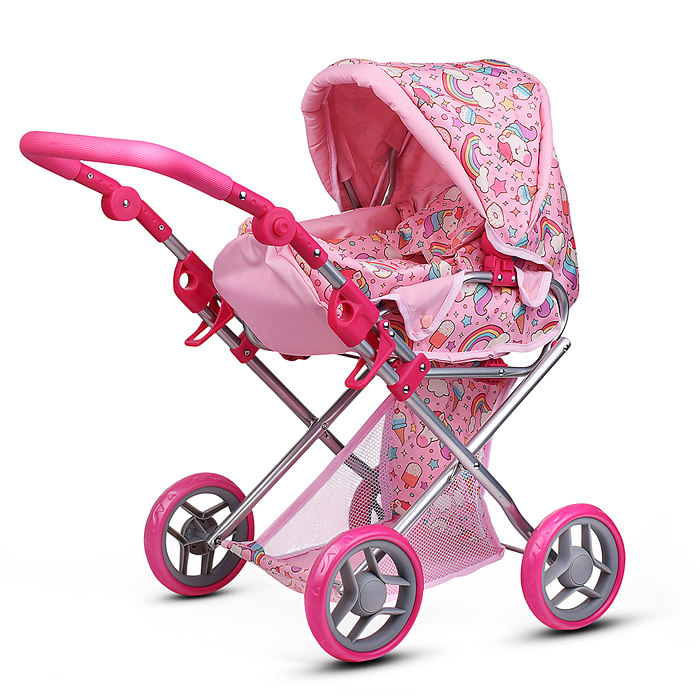 Фото к товару Коляска для кукол 9346 металлическая, складная, с сумкой-переноской, корзиной и складным козырьком Коляска для кукол 9346 металлическая, складная, с сумкой-переноской, корзиной и складным козырьком