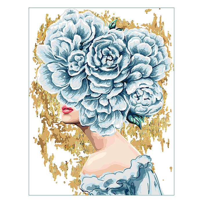 Фото к товару Набор для раскрашивания по номерам (с поталью) 50х40 см "Нежный образ" Набор для раскрашивания по номерам (с поталью) 50х40 см "Нежный образ"