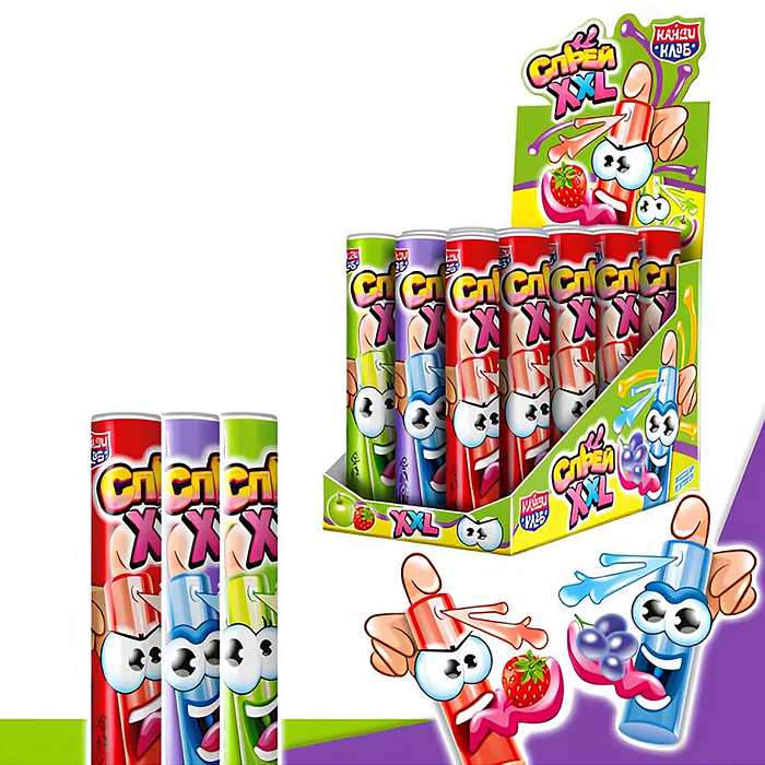 Жидкая конфета "Спрей XXL" ассорти 30мл*15шт Жидкая конфета "Спрей XXL" ассорти 30мл*15шт