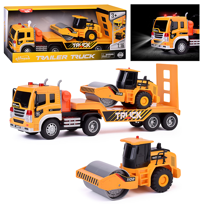 Машина WY571Q "Эвакуатор" с катком, 1:16 ( свет, звук) в коробке Машина WY571Q "Эвакуатор" с катком, 1:16 ( свет, звук) в коробке