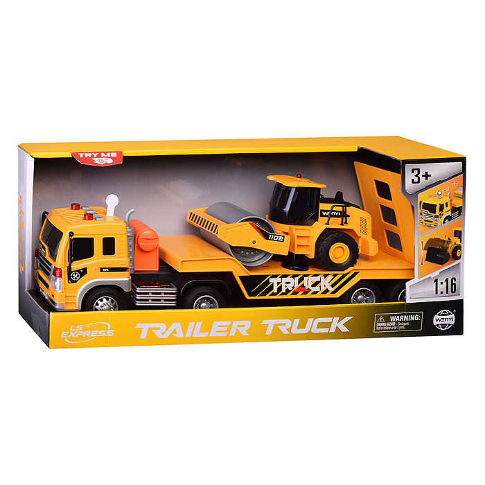 Фото к товару Машина WY571Q "Эвакуатор" с катком, 1:16 ( свет, звук) в коробке Машина WY571Q "Эвакуатор" с катком, 1:16 ( свет, звук) в коробке