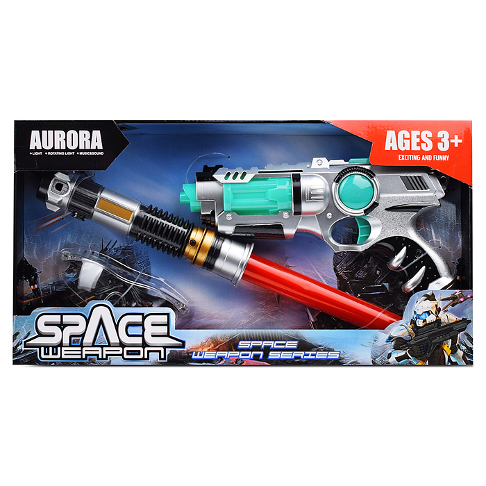 Фото к товару Набор оружия 836-9 "Аврора №21" (свет, звук) на батарейках, в коробке Набор оружия 836-9 "Аврора №21" (свет, звук) на батарейках, в коробке