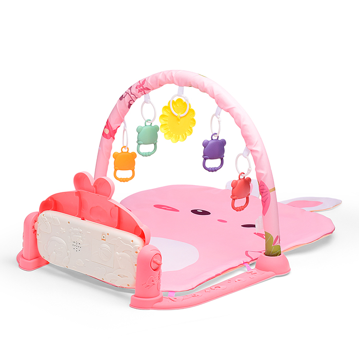 Фото к товару Коврик развивающий 368-70R "Розовый зайка" с пианино, в коробке Коврик развивающий 368-70R "Розовый зайка" с пианино, в коробке