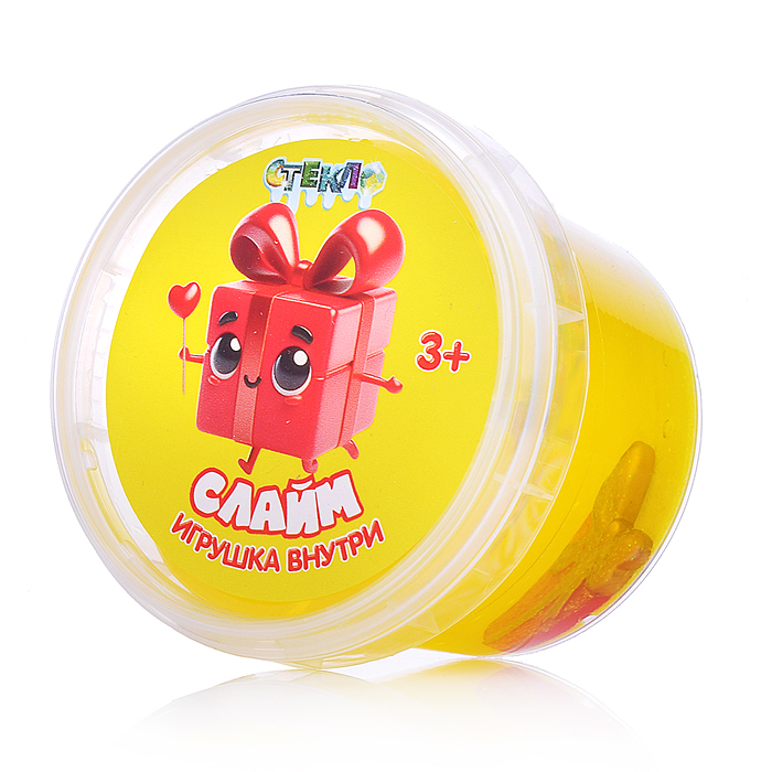 Слайм "Стекло" желтый с желтыми блестками, шармик, 90 гр Слайм "Стекло" желтый с желтыми блестками, шармик, 90 гр