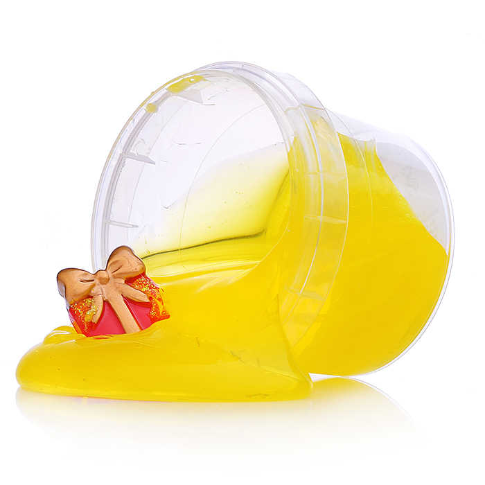 Фото к товару Слайм "Стекло" желтый с желтыми блестками, шармик, 90 гр Слайм "Стекло" желтый с желтыми блестками, шармик, 90 гр