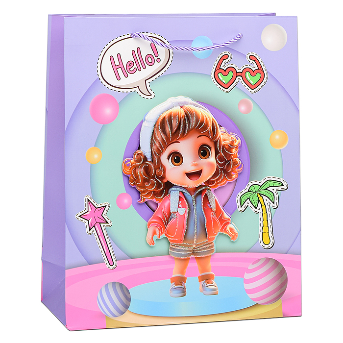 Фото к товару Пакет подарочный 00-6357 "Cool girl" 26х10х32 см Пакет подарочный 00-6357 "Cool girl" 26х10х32 см