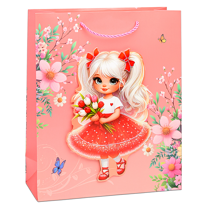 Фото к товару Пакет подарочный 00-6363 "Beautiful girl" 26х32х10 см Пакет подарочный 00-6363 "Beautiful girl" 26х32х10 см