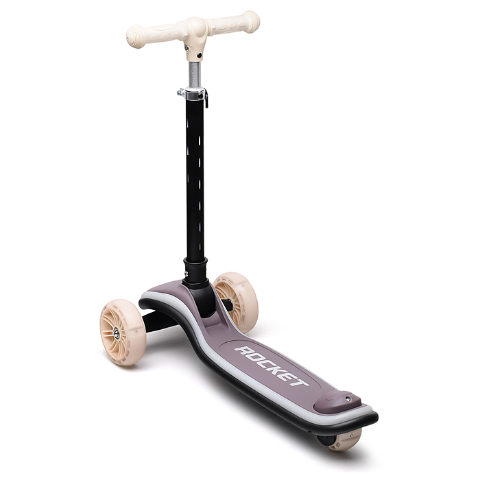 Фото к товару Самокат трёхколёсный R0200 ROCKET светящиеся колеса PU, дека, рулевая стойка, цвет серый Самокат трёхколёсный R0200 ROCKET светящиеся колеса PU, дека, рулевая стойка, цвет серый