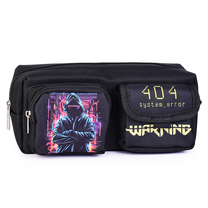 Пенал "Cyber" 21x8,5x6 см, прямоугольный для 50 предметов, плотный износостойкий полиэстер 