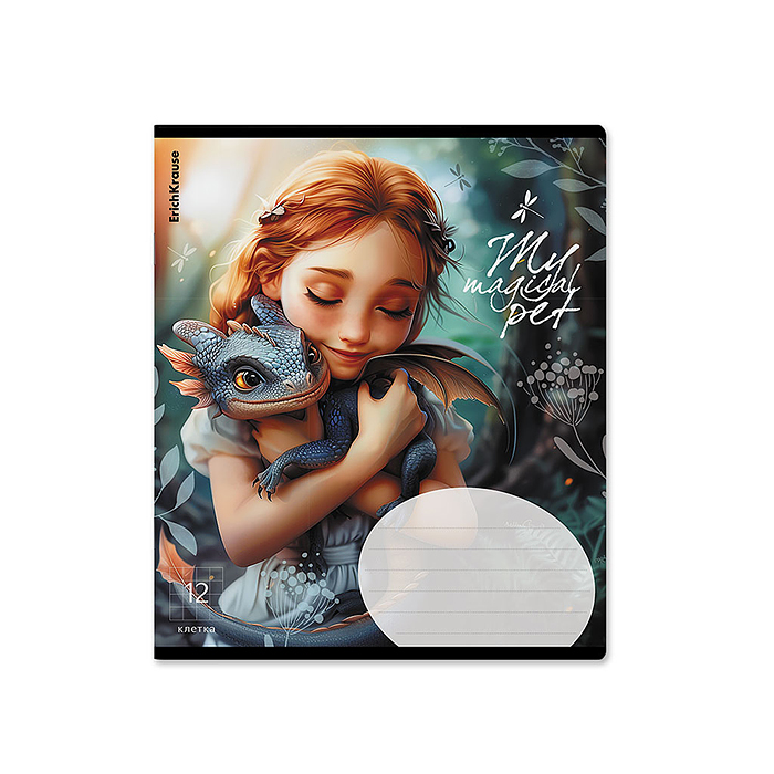 Тетрадь 12 л. клетка "Magic Pet"