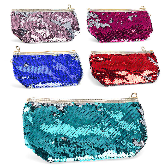 Косметичка с пайетками, 15х24 см