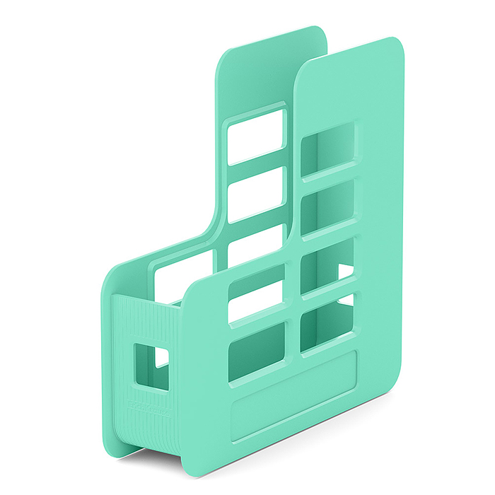 Подставка для бумаг вертикальная пластиковая Techno, Pastel Bloom, 75мм, зеленый