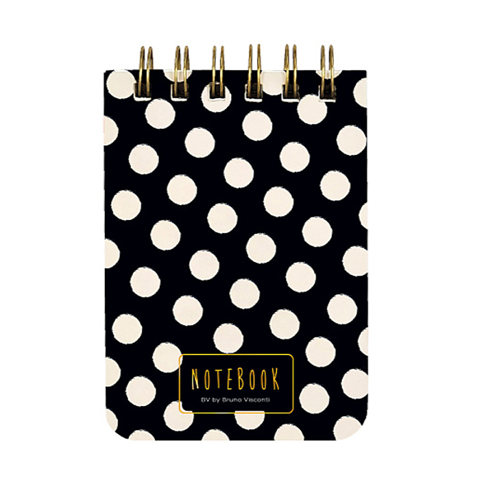 Блокнот «Cute journal» A7, BV, 100 л. "Black&White. Горошек" линейка