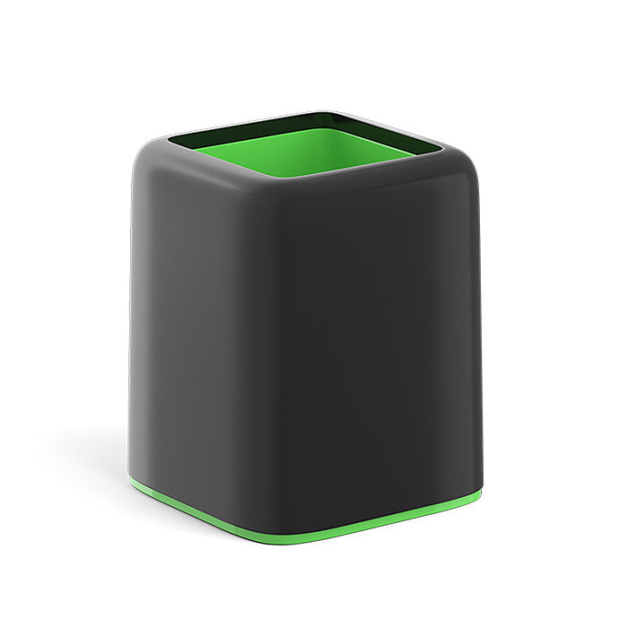 Подставка настольная пластиковая Forte, Accent, черная с зеленой вставкой