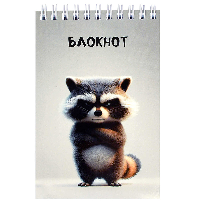 Блокнот А6 96л. "Сердитый енот" клетка