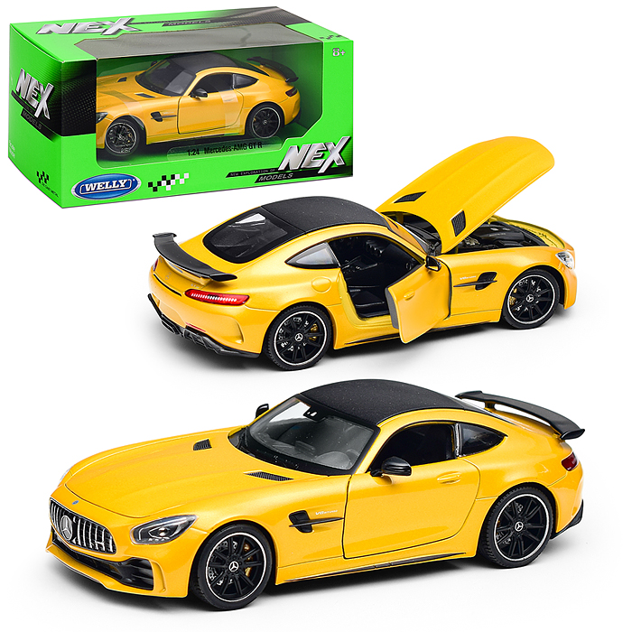 Машинка 1:24 Mercedes-Benz AMG GT R, желтый Машинка 1:24 Mercedes-Benz AMG GT R, желтый