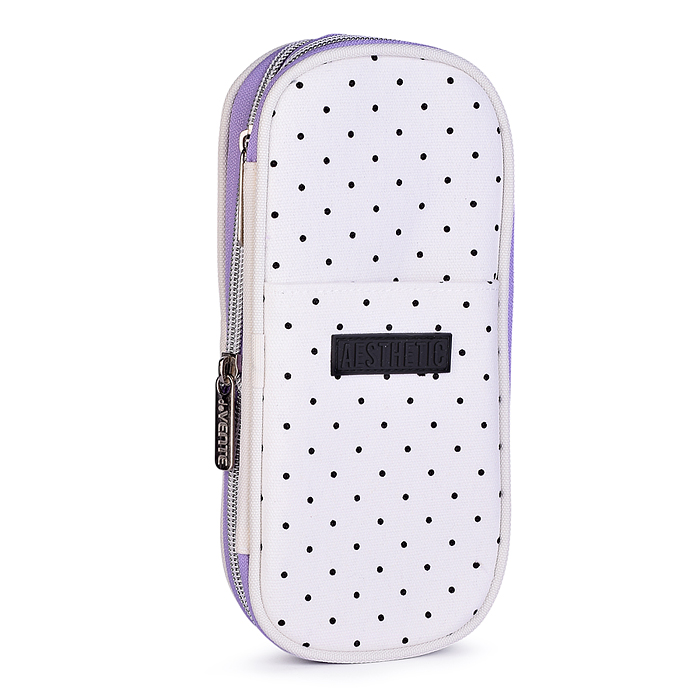 Пенал "Aesthetic" 21x8x3(7) см, овальный с возможностью расширения для 90 предметов, с внеш