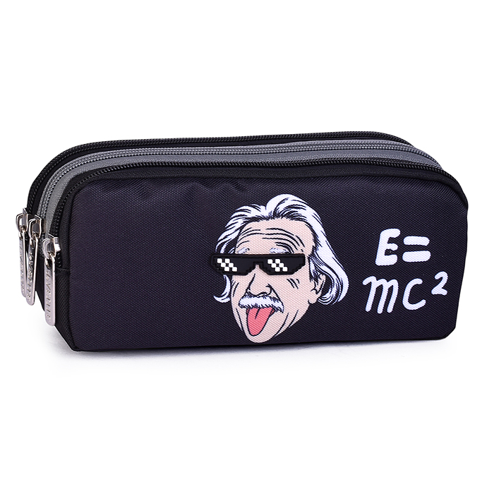 Пенал "Genius" 21x8,5x5,5 см, прямоугольный для 60 предметов, плотный износостойкий полиэст