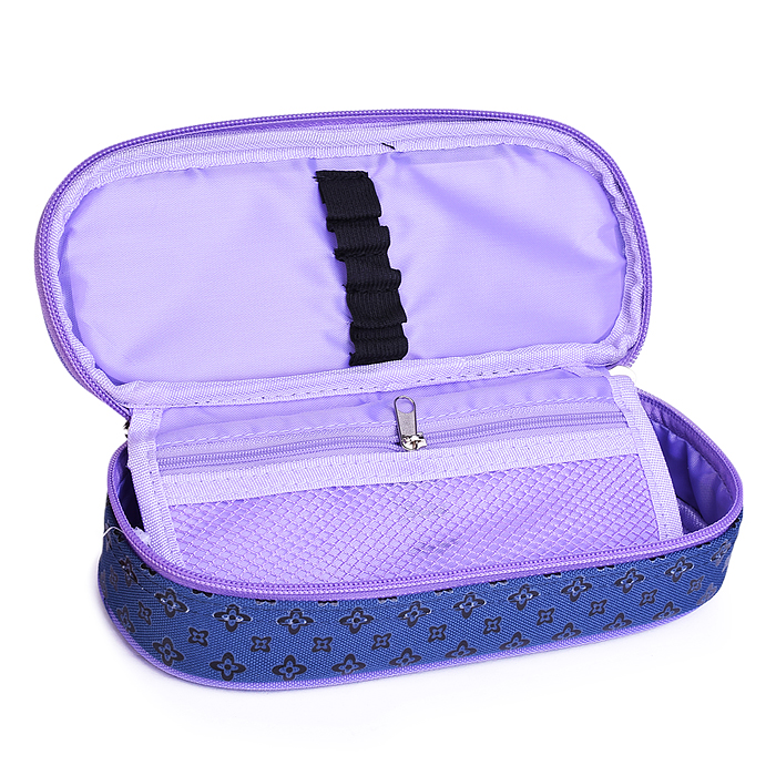 Пенал "Fashion" 21x8x5 см, овальный для 50 предметов, с внутренним органайзером-створкой, п