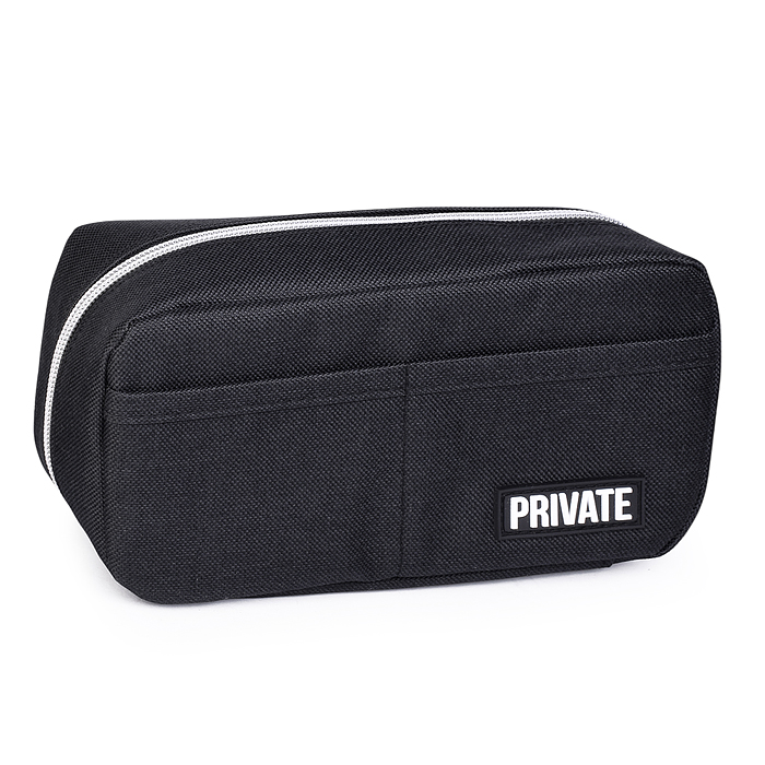 Пенал "Private" 21x10x7 см, прямоугольный для 80 предметов, плотный износостойкий полиэстер