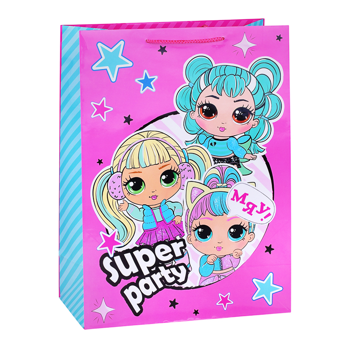 Пакет подарочный глянцевый xl, 33*45*15см 