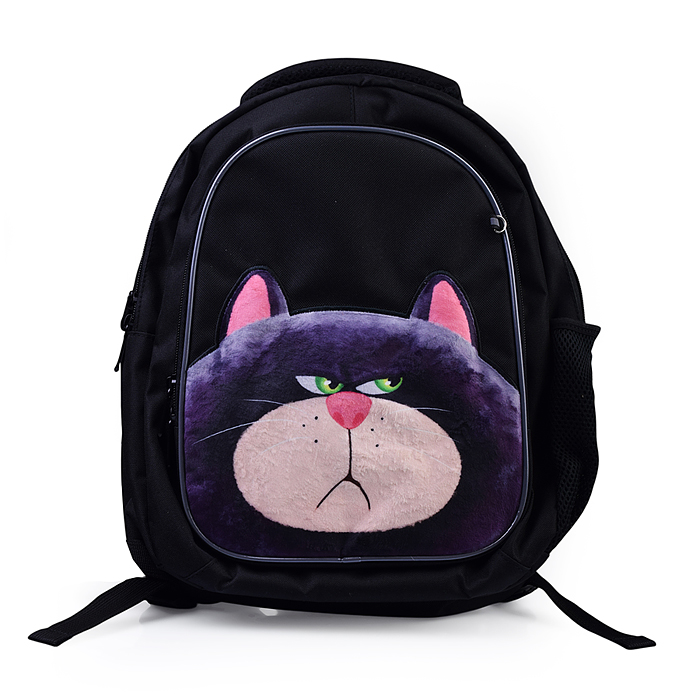 Рюкзак облегченный Недовольный кот с анатомической спинкой, 2 отд на молнии, р-р 40*32*16 см
